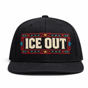 ICE OUT Snapback Hat Bold Statement Streetwear Movement Cap Black Flat Bill